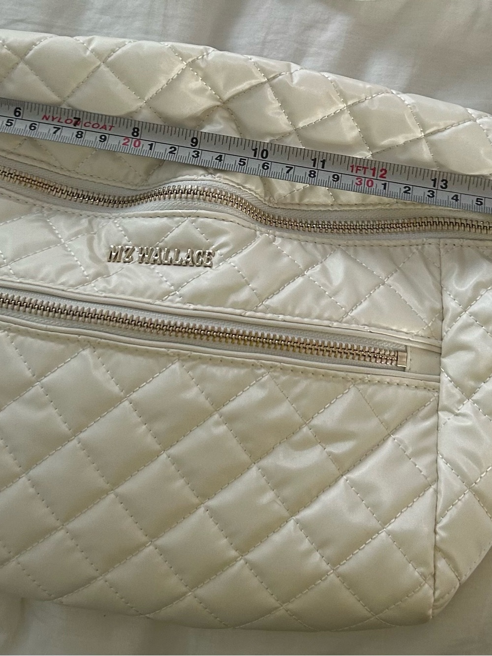 MZ Wallace White Quilted Crossbody Belt Bag with Silver Hardware - Picture 14 of 15